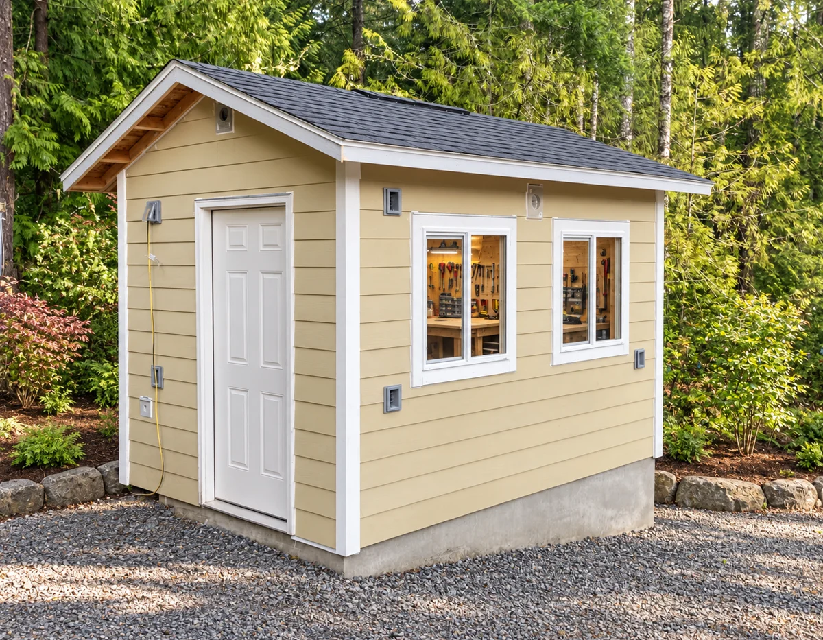 Hobby & Repair Workshop: a real Joint Builders building with digitally staged furnishings