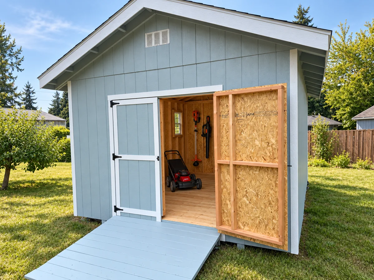 Lawn & Yard Equipment: a real Joint Builders building with digitally staged furnishings